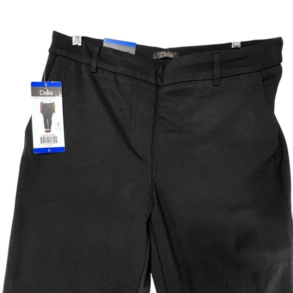 NWT Dalia Womens Black Straight-Leg Pull-On Pants Tummy Control Size L Pockets - Picture 4 of 12